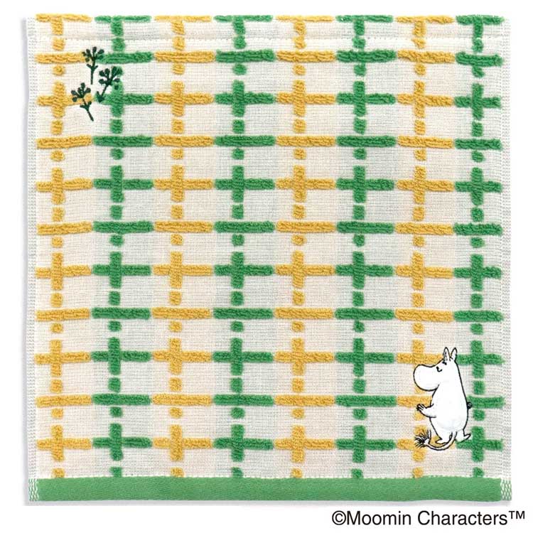 ムーミン 47-0130070G タオルハンカチ グリーン 万歳 MOOMIN