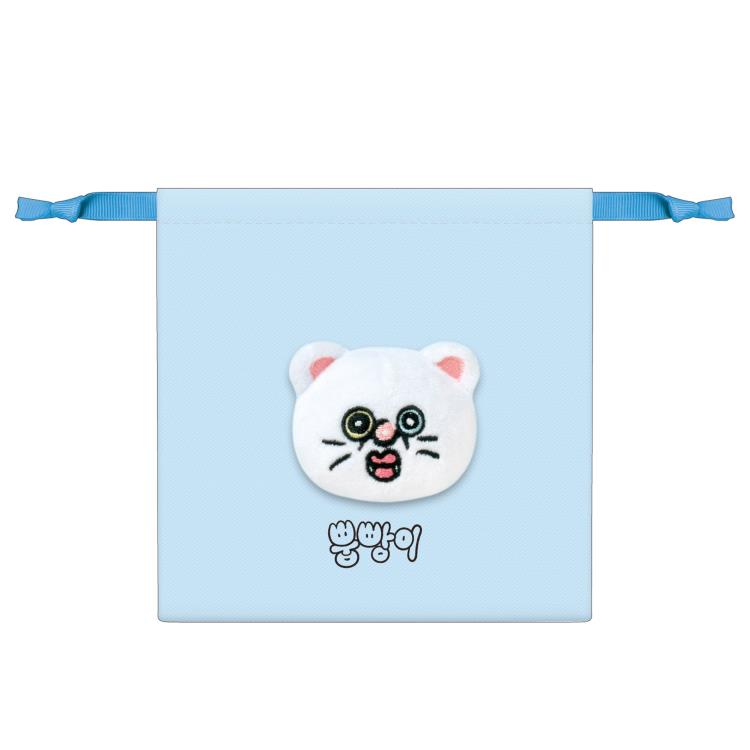 Drawstring Bags - パンパンくんの日常 マスコット付巾着 プンパン 245525 韓国 アニメ 猫