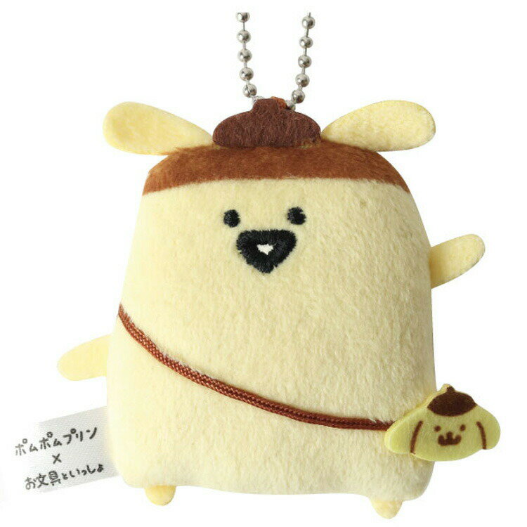 ポムポムプリン×お文具といっしょ フラットぬいぐるみマスコット 3.プリンさん SANRIO サンリオ コラボ エンスカイのサムネイル