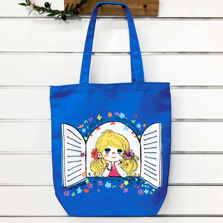 乐天商城 - 水森亜土 カラートートバッグ マド BL 291038 レトロ第2弾 Ado Mizumori 亜土ちゃん レトロかわいい