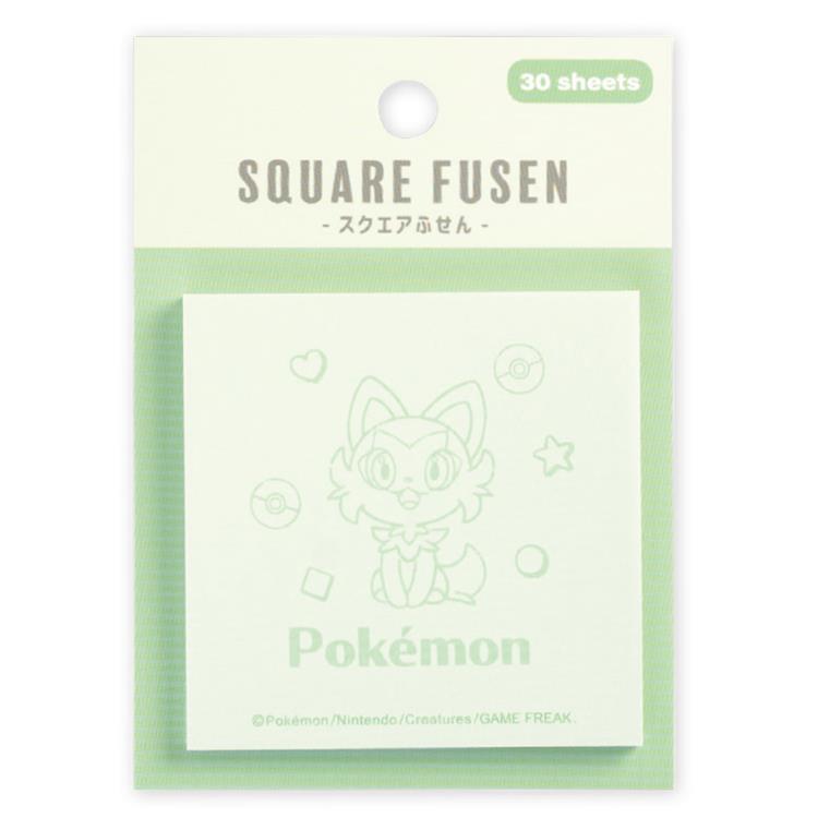 ポケットモンスター スクエアふせん ニャオハ 053570 pokemon ポケモン グリーン