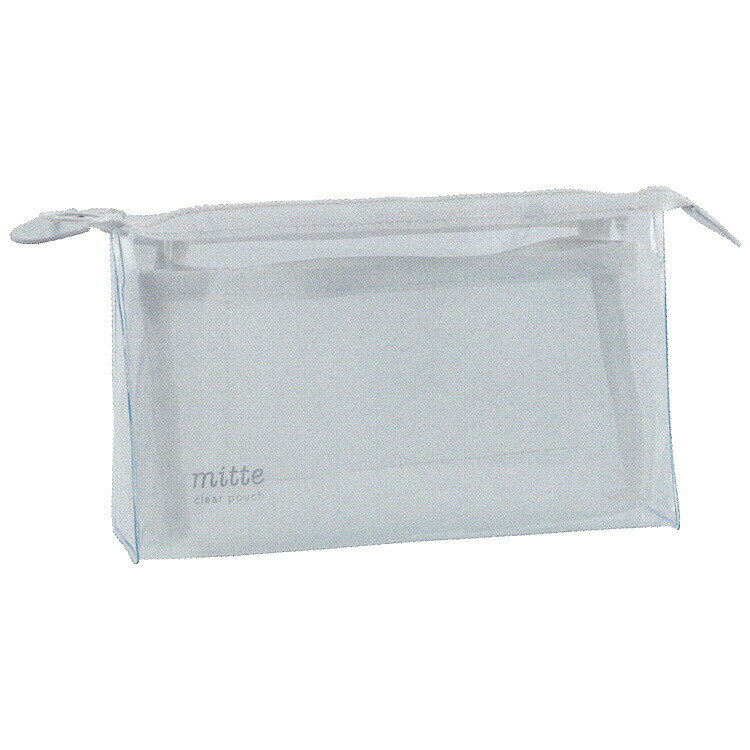 mitte クリアポーチ メッシュ マチ ホワイトソーダ 650722 ミッテ サンスター文具