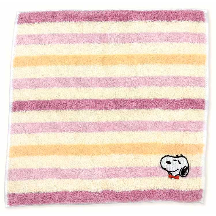 スヌーピー ミニタオル マルチボーダーPK リボン 279380 PEANUTS ピーナッツ