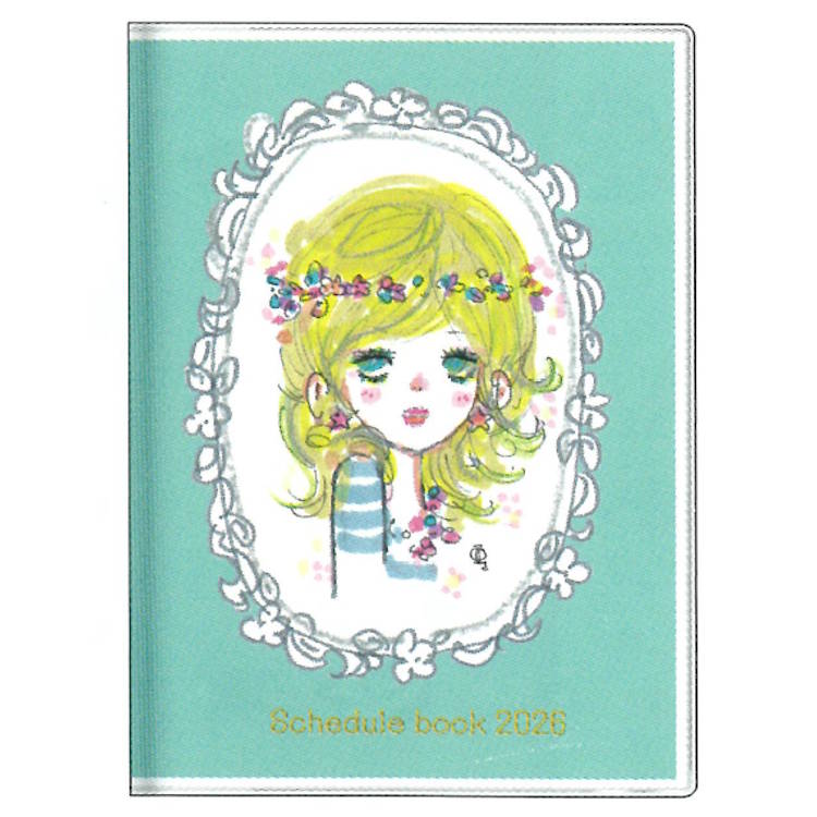 商品仕様【サイズ】約H188×W130×D11mm／176頁【材質】表紙：PVC・紙　本文：紙【生産国】日本【表紙仕様】パール紙+金箔押し【内容】カバー：ペンホルダー付・カレンダー・年間プラン・月間スケジュール(2025年10月〜2026年...