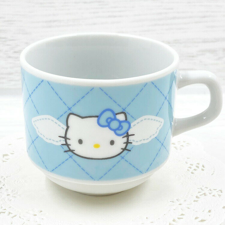 ハローキティ スタックマグ ブルー 505316 50th キルトデザイン SANRIO サンリオ
