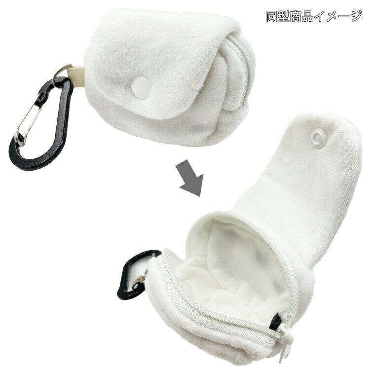 ハローキティ カラビナ付ふわミニポーチ ミニケース 小物入れ ダイカットポーチ ふ...