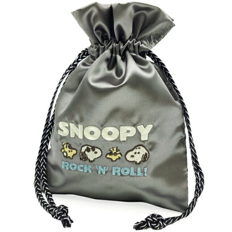 スヌーピー 巾着袋 ブラック 303660 ロックンロール SNOOPY ピーナッツ