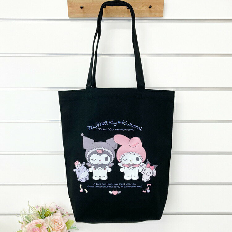 マイメロディ&クロミ トートバッグ エンジェル ブラック 手提げバッグ サブバッグ マイメロディ50周年&クロミ20周年 292271のサムネイル