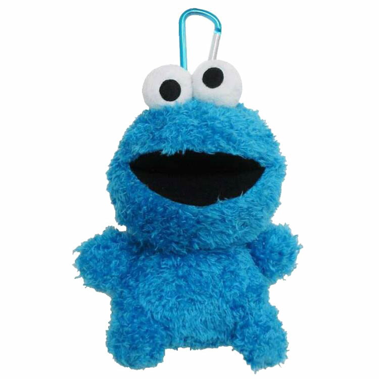 セサミストリート カラビナ付きぬいぐるみポーチ クッキーモンスター 054863 Sesame Street ブルー