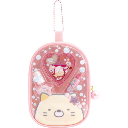 【7月下旬以降〜出荷】 すみっコぐらし すみっコスメティックポーチ ねこ ピンク キッズコスメ リップスティック アイシャドウ ネイル クリアポーチ 【7月下旬以降〜出荷】 すみっコぐらし すみっコスメティックポーチ ねこ ピンク キッズコスメ リップスティック アイシャドウ ネイル クリアポーチ