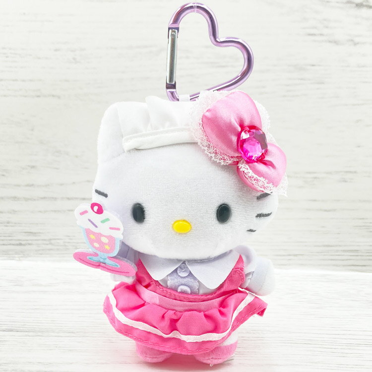 乐天商城 - ハローキティ ラブリーフリルマスコットキーホルダー メイド ピンク 996428 Hello Kitty サンリオ