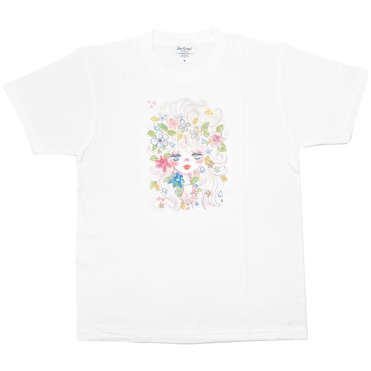乐天商城 - 水森亜土 TシャツM フラワーフェイス WH 293483 みずもりあど レディース