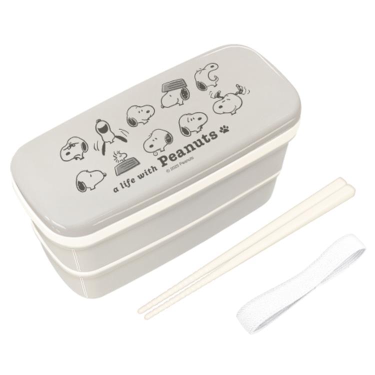 スヌーピー 2段ランチボックス A LIFE WITH PEANUTS 273511 SNOOPY ピーナッツ