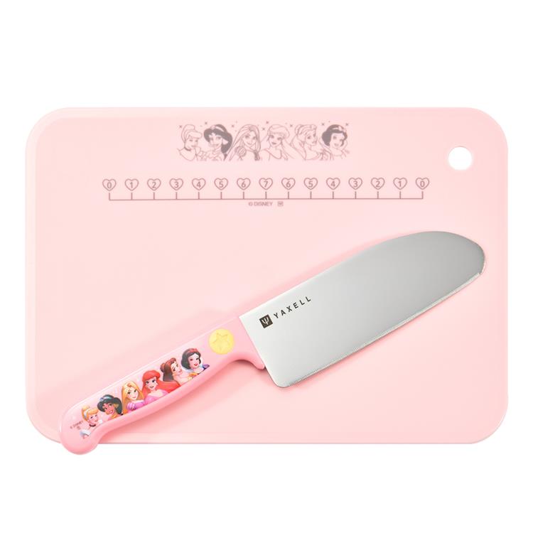 キャラクターハウス キャロルのディズニープリンセス こども安全包丁R1×シートまな板セット 331600 S2 Disney Princess ディズニー｜アングル2