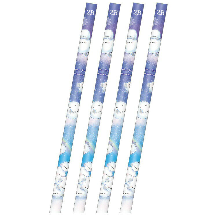 4本セットずっとシマエナガ 鉛筆2B丸 ぽんぽんシマエナガ 282056 第9弾 しまえなが 小鳥