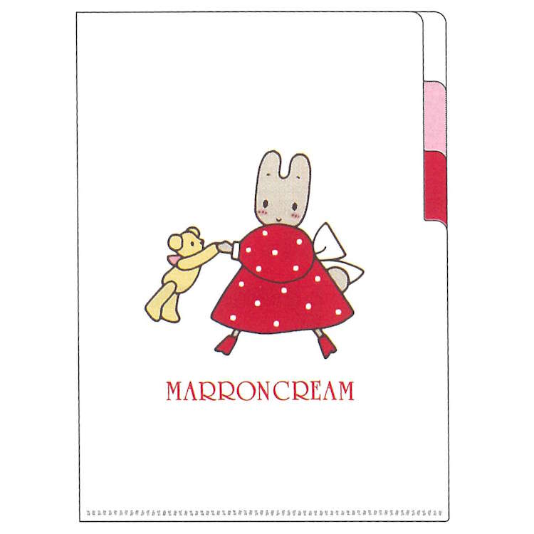 A5 Size - マロンクリーム クリアファイルA5 3P 3ポケット ファイル 収納 書類整理 レトロ 820804