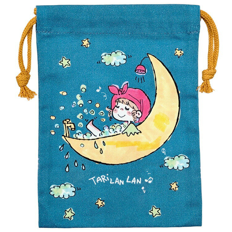 水森亜土 巾着S 紺 405689 Ado Mizumori 亜土ちゃん レトロカワイイのサムネイル