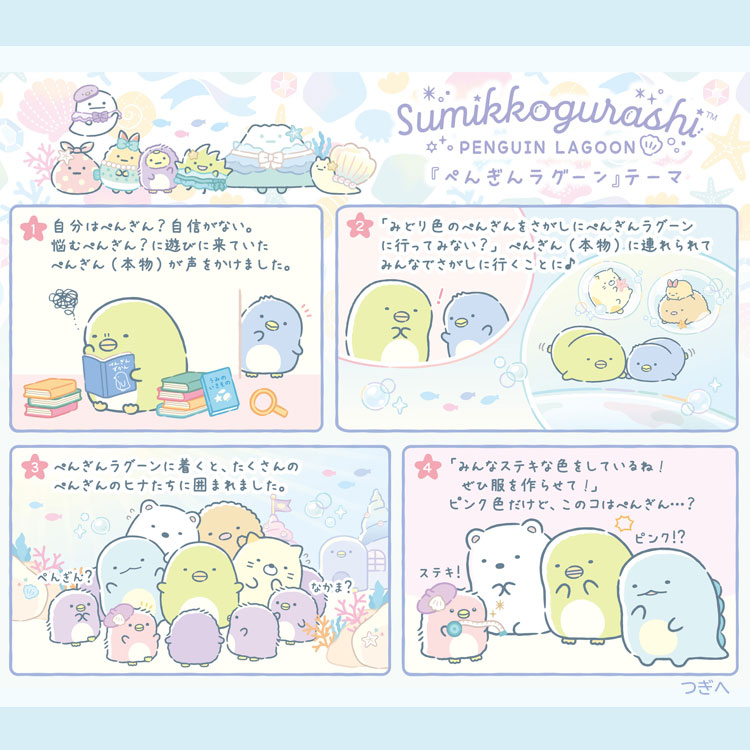 すみっコぐらし ミニタオル CM54202 ぺんぎんラグーン ブルー ハンドタオル ハンカチタオル — vista 3