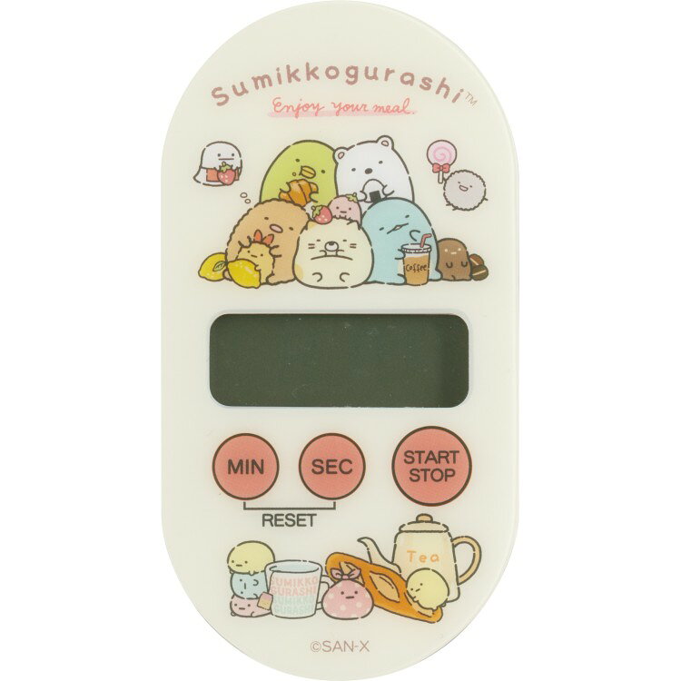 キャラクターハウス キャロルの送料無料 すみっコぐらし キッチンタイマー タッチパネル式 マグネット付 アラーム カウントダウン カウントアップ 磁石｜アングル2