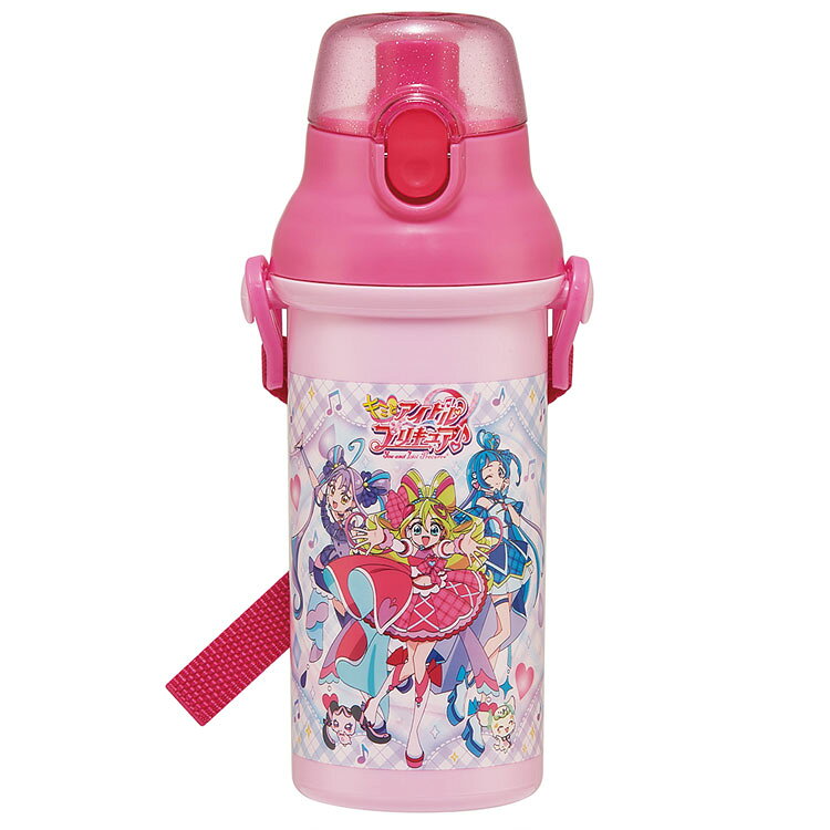 乐天商城 - キミとアイドルプリキュア PSB5SANAG 抗菌食洗機対応直飲みプラワンタッチボトル480ml