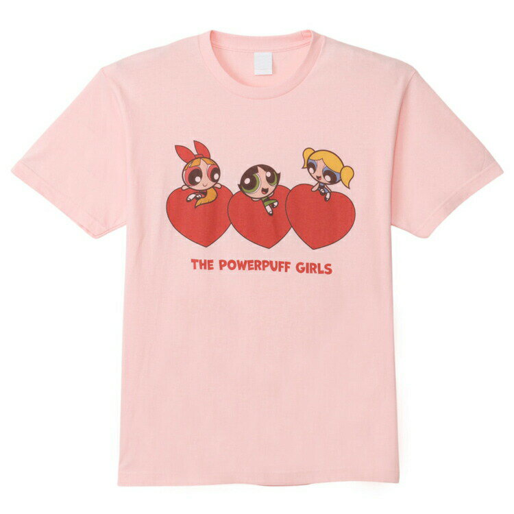 乐天商城 - パワーパフガールズ Tシャツ ハート L ティーシャツ 服 半袖 ファッション キャラティ キャラT 158912