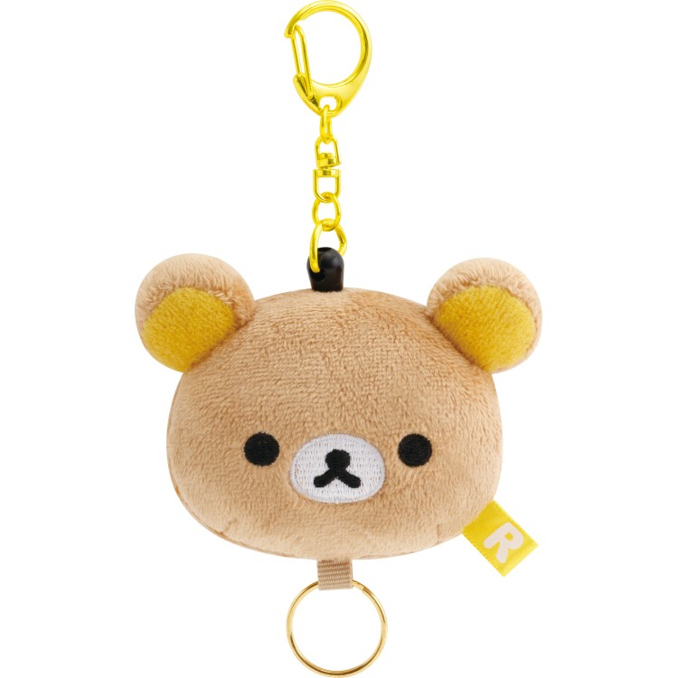 リラックマ ぬいぐるみリールキーホルダー リラックマ フェイスぬいぐるみ 伸びる