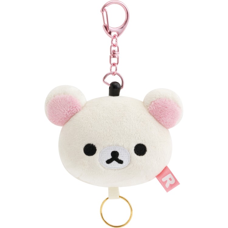 リラックマ ぬいぐるみリールキーホルダー コリラックマ フェイスぬいぐるみ 伸びる