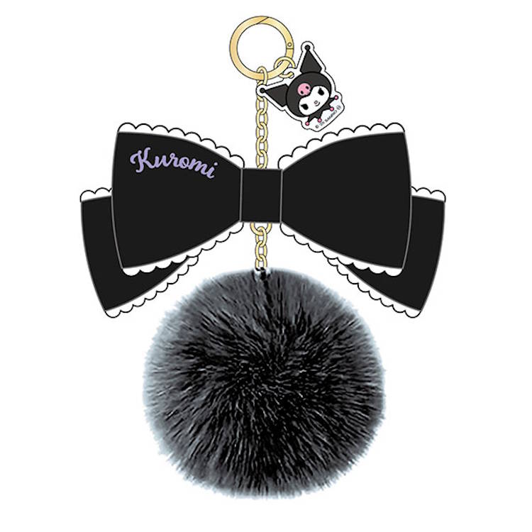 クロミ リボンファーチャーム アクリルパーツ付き アクセント キーホルダー 611170