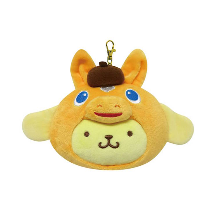 ポムポムプリン フェイスパスケース リール金具 ポーチ ダイカット パス入れ 小物入れ ロディ×サンリオキャラクターズ 609610