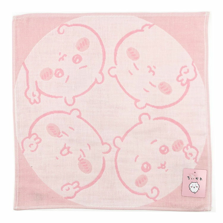 Towels, Handkerchieves - ちいかわ 41-1311080 ウォッシュタオル ピース ピンク