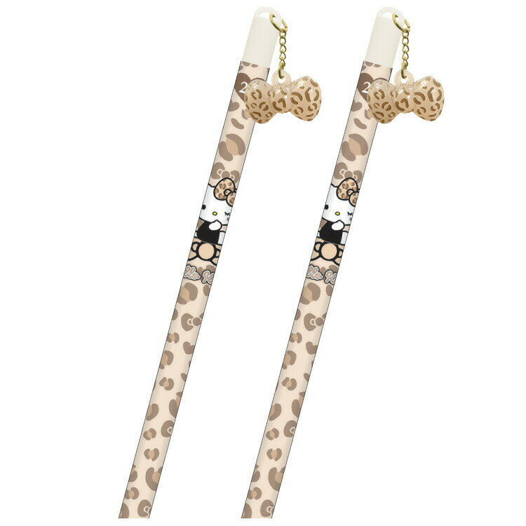 2本セット ハローキティ チャーム付き鉛筆2B丸 ブラウン 069472 ギャルアート ビッグリボン SANRIO サ..