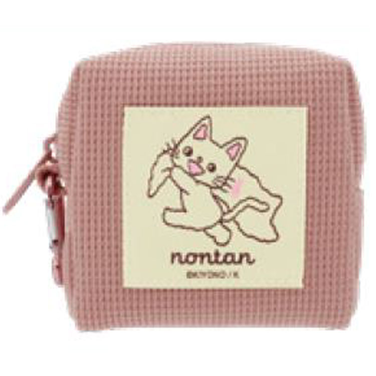 ノンタン IP903728 スクエアポーチ おねしょでしょん eHONTOMO えほんとも ピンク コスメポーチ ワッフ..