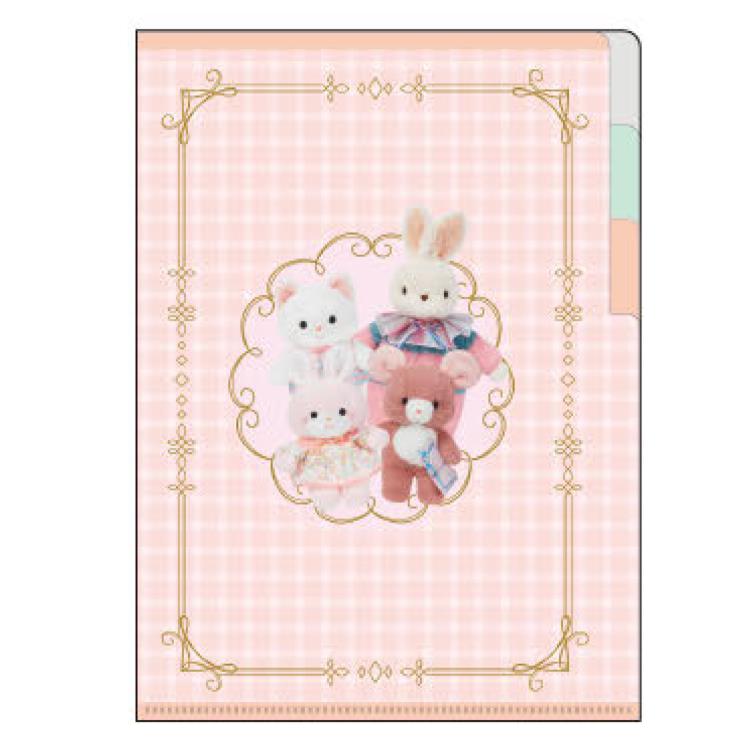 レトロぬいぐるみこれくしょん クリアファイルA5 3P ピンク 957289 レトロ アニマル 吉徳