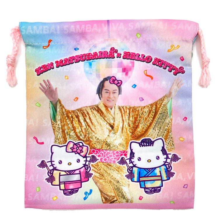 マツケンサンバ×ハローキティ 巾着 ミラーボール 巾着袋 きんちゃく 小物入れ 611507