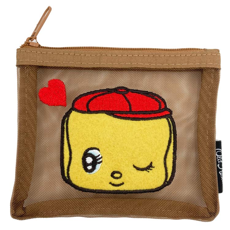 フエキ OR904091 刺繍メッシュポーチ M ブラウン Old Resta