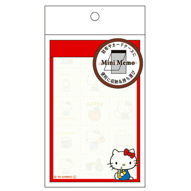 ハローキティ カードサイズミニメモ レトロ柄 299153 SANRIO サンリオキャラクターズ