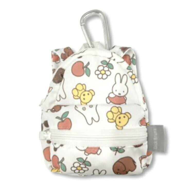 乐天商城 - ミッフィー リュック型ポーチ miffy WH カラビナ付き Dick Bruna 642612