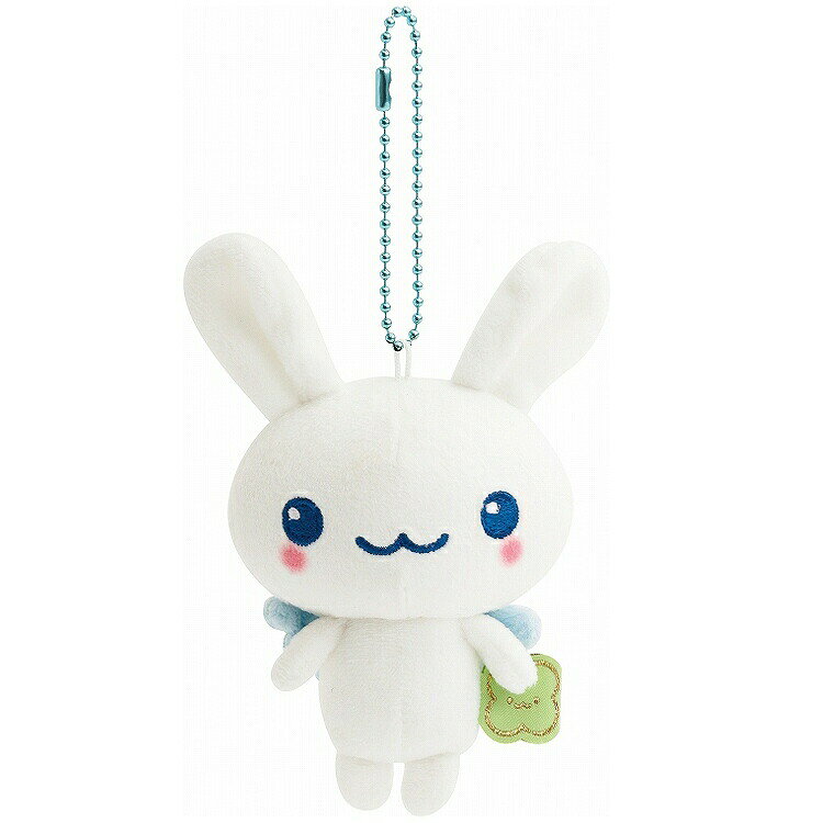 乐天商城 - ツインラビットエンジェルス ずっといっしょぬいぐるみ ほわほわちゃん ぬいぐるみキーホルダー しろうさぎ 兎 ホワイト 天使 ブルー 【お1人様3点限り】