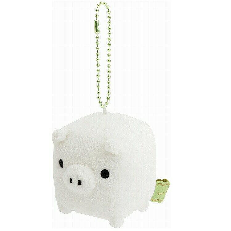 モノクロブー ずっといっしょぬいぐるみ しろ ぬいぐるみキーホルダー ホワイト ぶた 四角 【お1人 ...