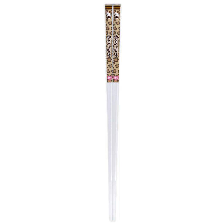 Chopsticks - ハローキティ クリア箸 ヒョウ柄 ブラウン はし マイ箸 滑り止め加工 613648