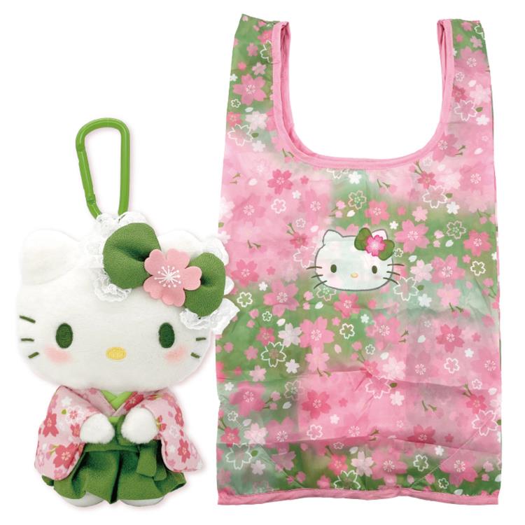 Handbag Type - ハローキティ ぬいぐるみエコバッグ 219879 抹茶着物 Hello Kitty サンリオ
