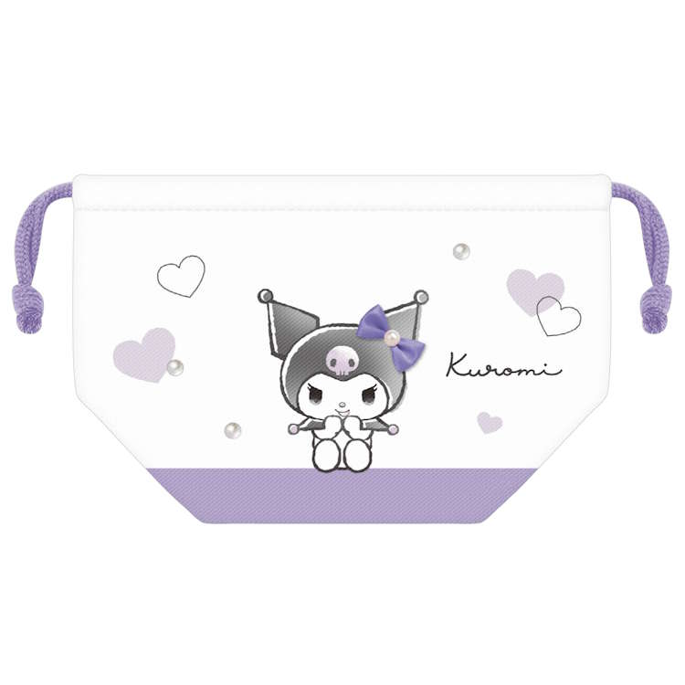 乐天商城 - クロミ ランチ巾着 モノクロリボン お弁当入れ お弁当袋 きんちゃく 小物入れ 070027