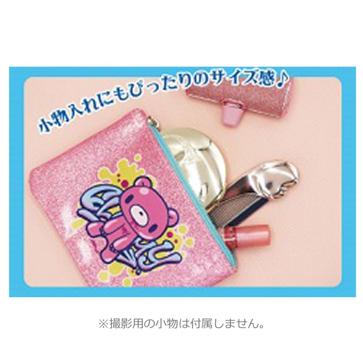 グル〜ミ〜 8203-518 ラメフラットポーチ PINK GLOOMY いたずらぐまのグルーミー