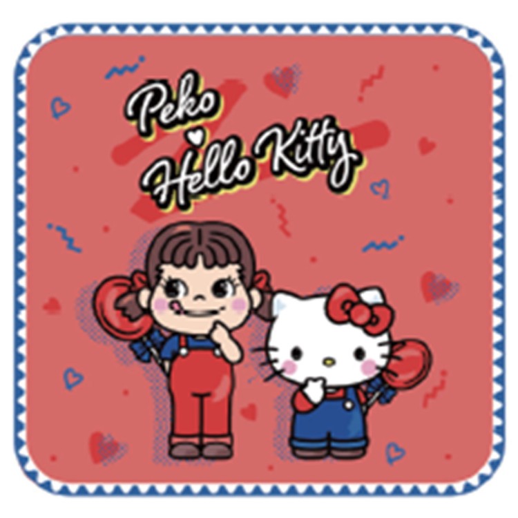 Hand Towel, Handkerchief - ペコちゃん×ハローキティ ミニタオル 004903 PECO 不二家 Hello Kitty サンリオ