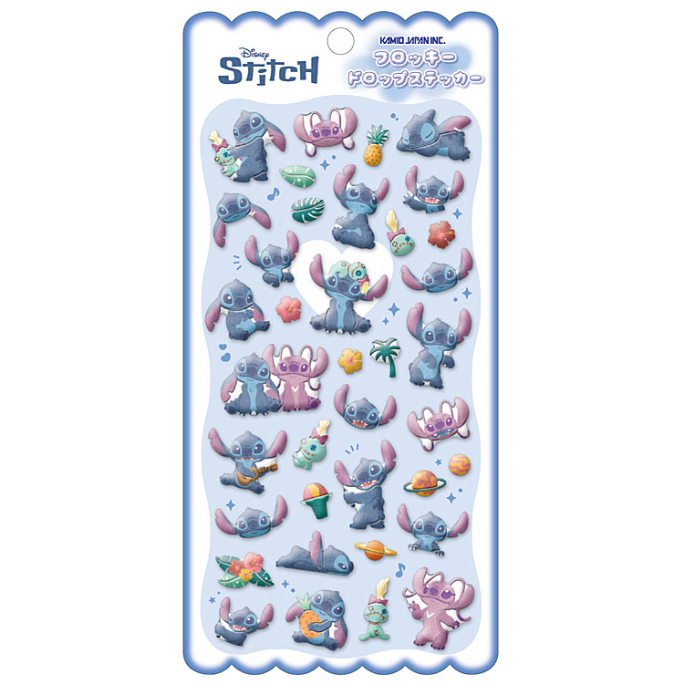 スティッチ フロッキードロップステッカー 076203 Disney ディズニー alphakids-10460309 キャラクターハウス キャロル パッケージ画像