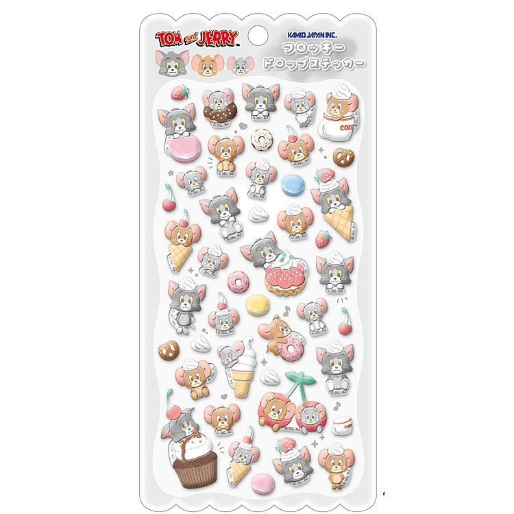 トムとジェリー フロッキードロップステッカー 076241 トムジェリ alphakids-10460304 キャラクターハウス キャロル パッケージ画像