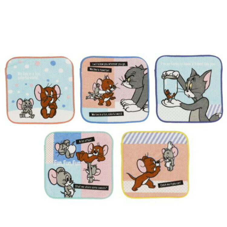 トムとジェリー ミニタオル 5P カラフルワールド 899542 丸眞 マルシン