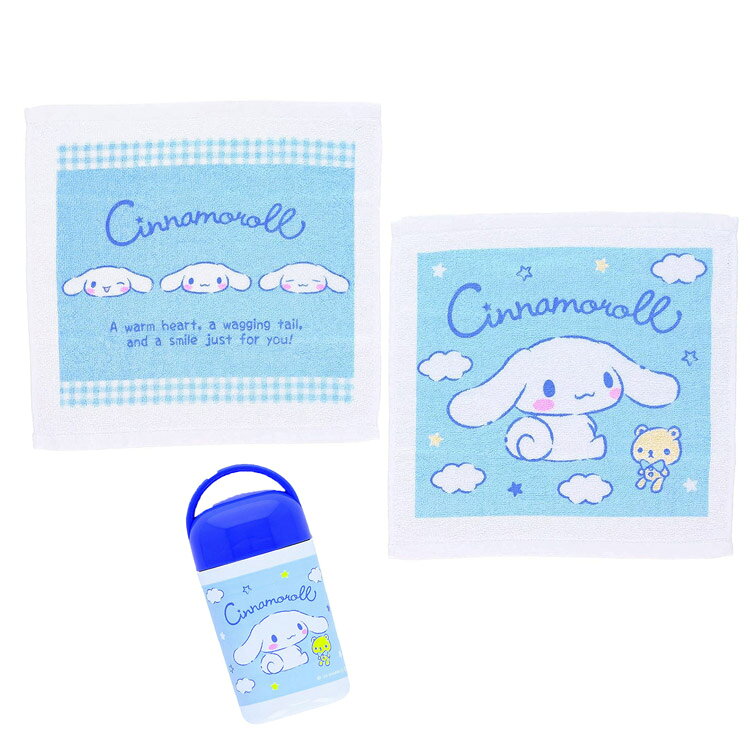 Hand Towel, Handkerchief - シナモロール ハンドタオル 2P あおぞら写真 432060 ケース付き SANRIO サンリオキャラクターズ