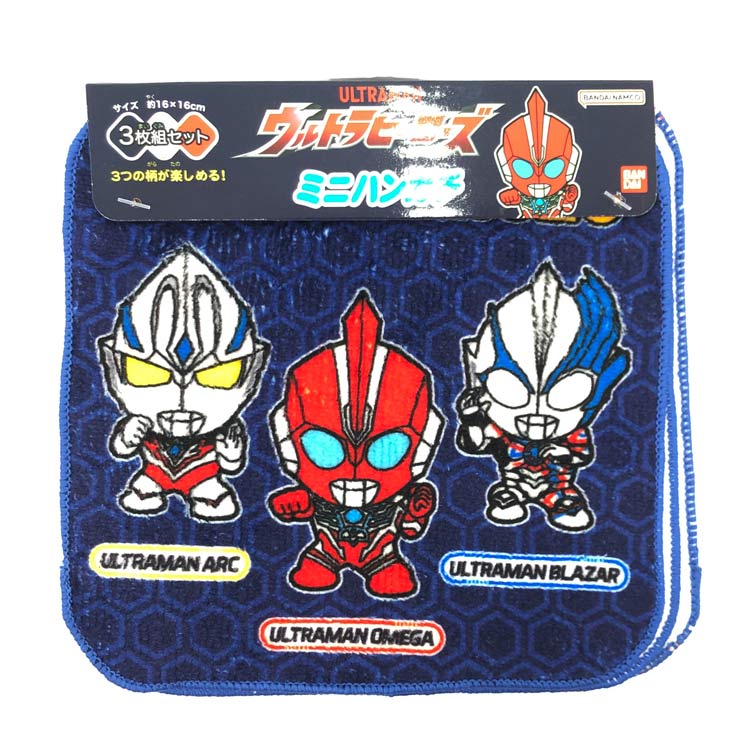 Hand Towel, Handkerchief - ウルトラマンヒーローズ ミニハンカチ3P デフォルメ 904018