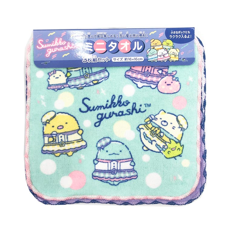 乐天商城 - すみっコぐらし ミニタオル3P 900966 San-X サンエックス